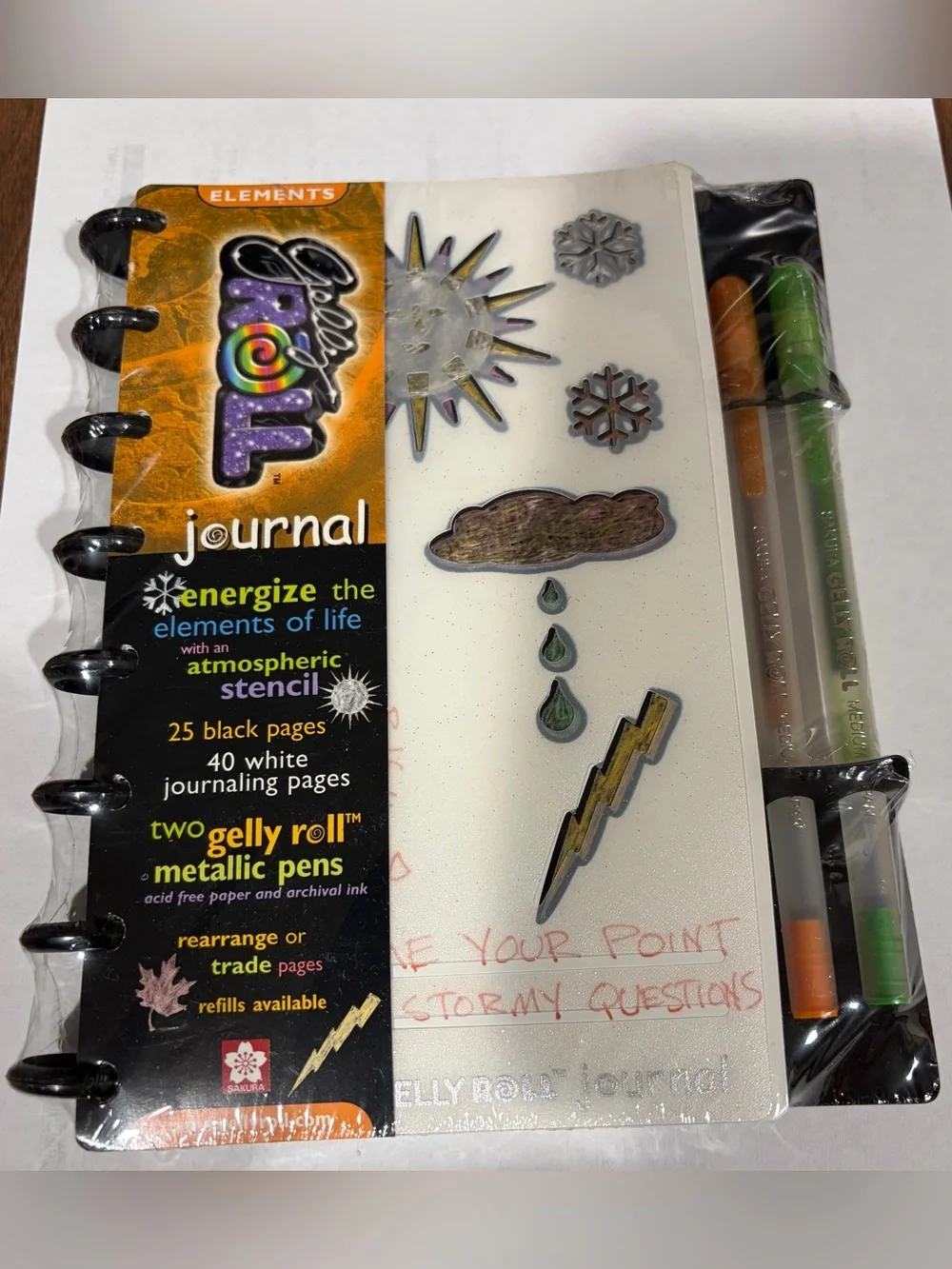 Sakura Elements Gelly Roll Journal w/Stencils & Pens-Vintage